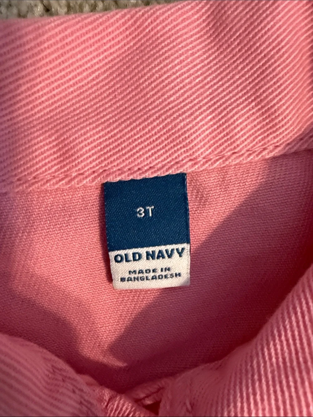 Old Navy Pink Short-Sleeve Button-Front Denim Dress Cute